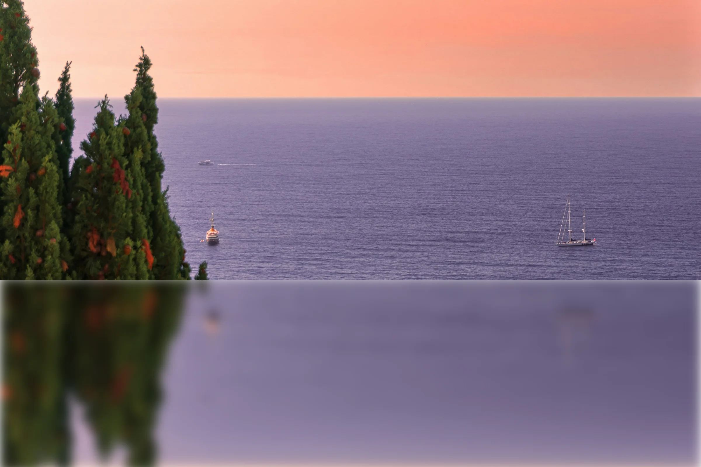 Coucher de soleil sur la mer depuis Roquebrune-Cap-Martin